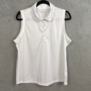 Izod Women's Golf Polo Shirt Performance Quick Dry White Size L Golf Pickleball